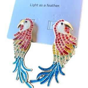 Sugarfix by Baublebar Free As A Bird Rhinestone Macaw Parrot Earrings